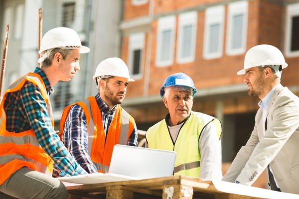 Contractors and engineers ensuring that site planning complies with guidelines