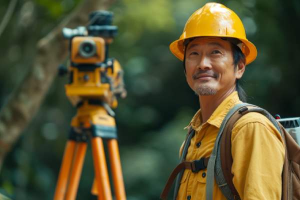 a man working as a land surveyor